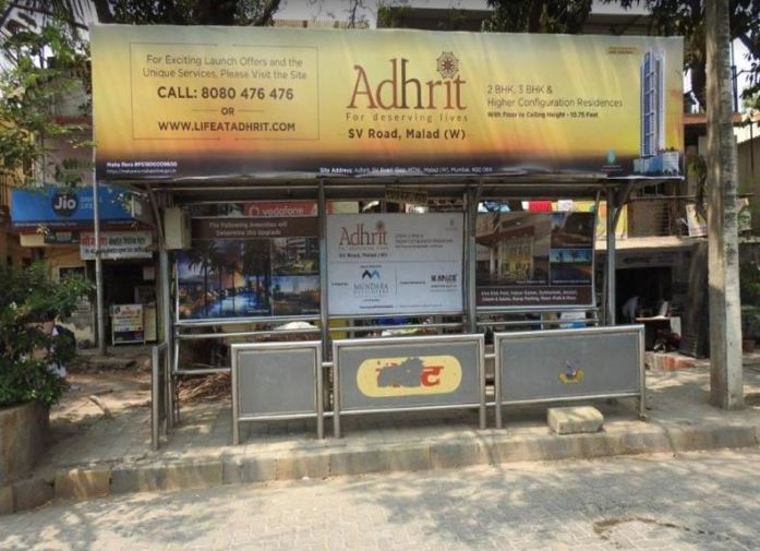 OOH Hoardings Agency in India, Bus Shelter Branding Company in Kandivali West Bus Stop Mumbai